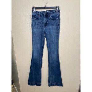 Idyllwind Womens‎ Flare Leg Blue Denim Jeans  2x36 Casual Stretch Fit 5-Pocket